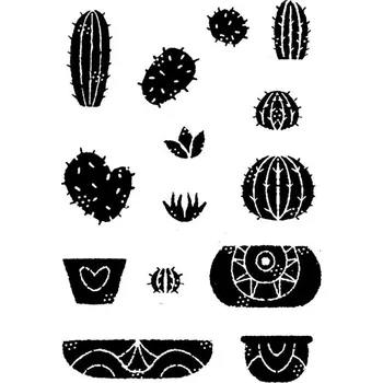 Dětské razítko Woodware Kaktusy - silikonová gelová razítka (14ks)