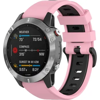 Ostatní příslušenství k chytrým hodinkám eses Silikonový řemínek pro Garmin - Růžovo černý, QuickFit 20 mm