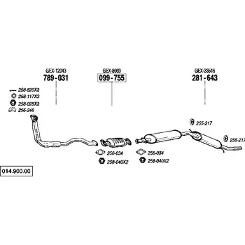 Katalyzátor katalyzátor výroba AS/BM Bosal 99-755A