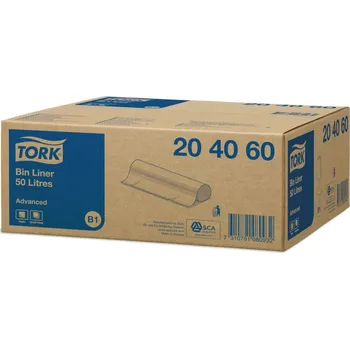 Pytle na odpadky Tork pytle do odpadkového koše 50 l, transparentní B1, 61,5 × 89,5 cm