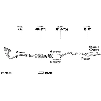 Katalyzátor katalyzátor výroba AS/BM Bosal 99-627A