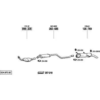Katalyzátor katalyzátor výroba AS/BM Bosal 99-328A