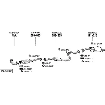 Katalyzátor katalyzátor výroba AS/BM Bosal 99-053A