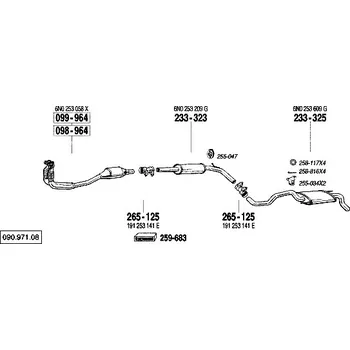 Katalyzátor katalyzátor výroba AS/BM Bosal 99-964A