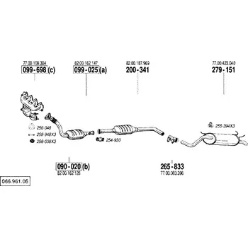 Katalyzátor katalyzátor výroba AS/BM Bosal 99-698A