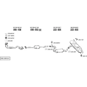 Katalyzátor katalyzátor výroba AS/BM Bosal 90-108A
