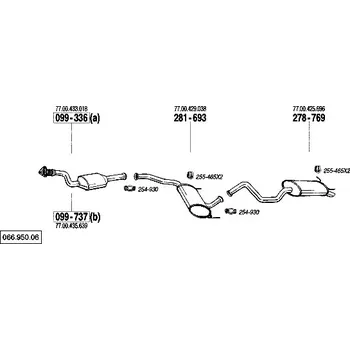 Katalyzátor katalyzátor výroba AS/BM Bosal 99-737A