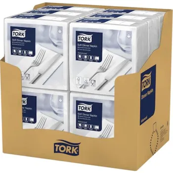 Papírový ubrousek Tork jemný bílý ubrousek na večeři, 1/8 sklad