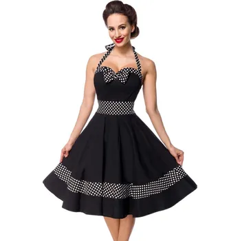 Dámské šaty Glara Černé retro šaty s puntíky 800744