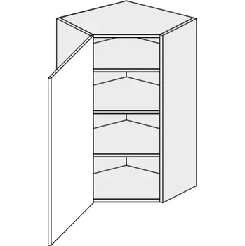 Kuchyňská skříňka ArtExt Kuchyňská skříňka horní rohová, W4 / 10/60 Rimini Barva korpusu: Grey