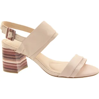 Dámské sandále EPICA Dámské kožené béžové sandálky na podpatku OE1446-507-667SOFT-X M2-N-255 Velikost 38