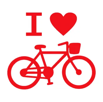 Polep vozidla SAMOLEPKA I love cycling pravá (10 - červená) NA AUTO, NÁLEPKA, FÓLIE, POLEP, TUNING, VLASTNÍ TEXT, TISK, AUTOSAMOLEPKY.cz, POLEPY, OBRÁZEK, LOGO, SAMOLEPKY