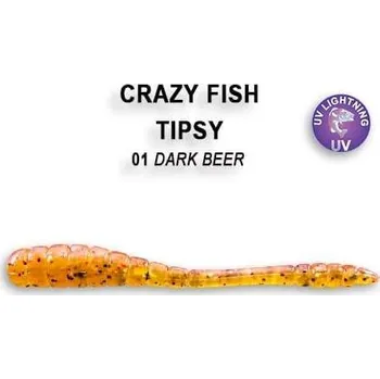 Umělá nástraha Gumová nástraha Crazy Fish Tipsy 5cm 32 Dark Beer (8ks)