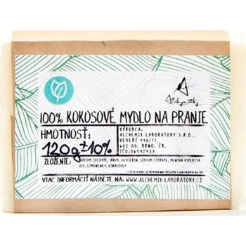 Mýdlo Alchymistky 100% kokosové mýdlo na praní s vůni máty, pevné 120 g