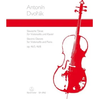 Hudebniny Slovanské tance pro violoncello a klavír op. 46, č. 3 a 8