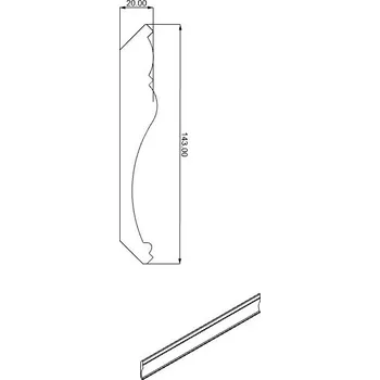 Stropní lišta Havlíček truhlářství Stropní Lišta Crowh, Jasan, 20x143mm, délky 1000 - 4000mm Délka: 1m