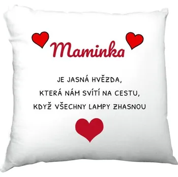 Dekorativní polštářek Polštář saténový s potiskem Maminka