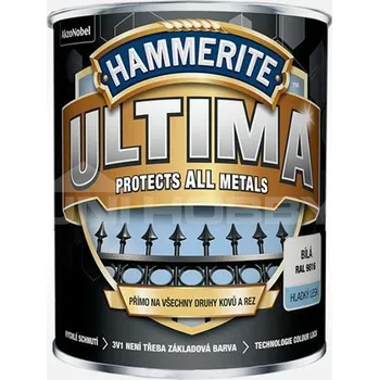 barva na kov Hammerite ULTIMA 9005 černá hladká 0,75L (Vodou ředitelná barva nabízí dlouhodobou ochranu kovovým povrchům všech druhů)