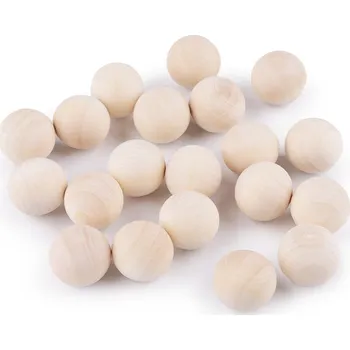Dětské navlékací korálky Dřevěné kuličky Ø18 mm, barva přírodní sv.