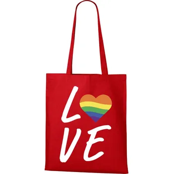 Plátěná taška Pride love, Barva Červená, Velikost 40×45 cm, Canvas Nákupní taška 1104