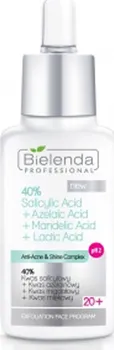 Pleťové sérum Bielenda 40% kyselina salicylová, kyselina azelaová, kyselina mandlová, kyselina mléčná pH 2 30 g