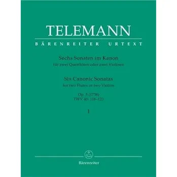 Šest kánonických sonát pro dvě flétny (dvoje housle) op.5 sešit 1