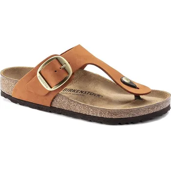 Dámské žabky Birkenstock Gizeh Big Buckle Nubuck Pecan