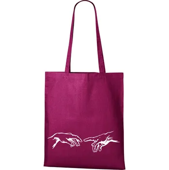 Plátěná taška ruka člověka a ruka boží, Barva Purpurová, Velikost 40×45 cm, Canvas Nákupní taška 1103