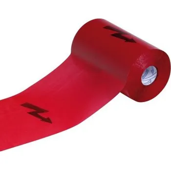 Výstražná páska Výstražná fólie potisk "BLESK" červená, 300mmx100m (tl.0,08mm)