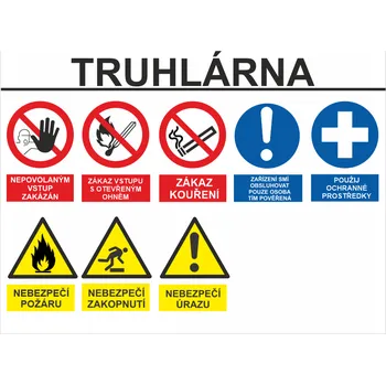 Značení vstupu - TRUHLÁRNA UV tisk plast 5mm 800 x 600 mm
