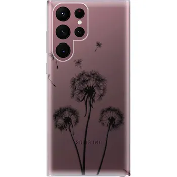 Telefonní příslušenství Odolné silikonové pouzdro iSaprio - Three Dandelions - black - Samsung Galaxy S22 Ultra 5G