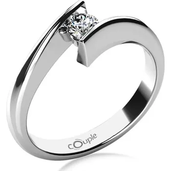 Šperk Couple, Zásnubní prsten Viky v bílém zlatě se zirkonem, vel. 48, prům. 15.3 mm, 585-68-1-4066.1B00.0.48.001