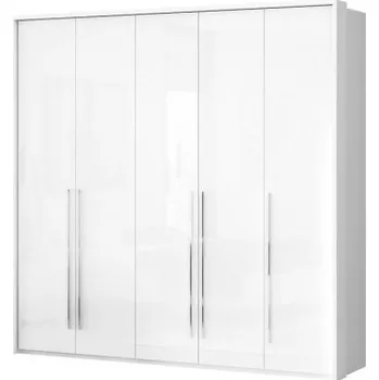 Šatní skříň Pětidveřová skříň Tiana-bílá - P52B/PN s osvětlením