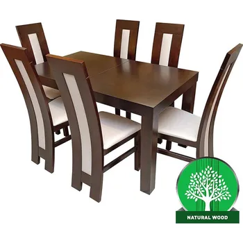 Jídelní set Jídelní set Carmen 1+6 Hnědý 140x80+40