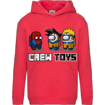 Chlapecká mikina dětská levná mikina, kapuce, Crew Toys Barva: Red - červená, velikost: 128