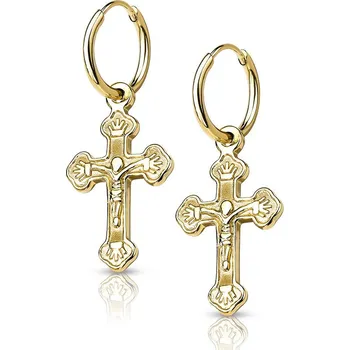 Náušnice Steel Edge Náušnice z chirurgické oceli 4080 Barva: Zlatá