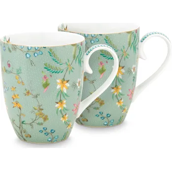 PIP Studio Hrnek velký Jolie Flowers modrá 350ml sada 2ks 51.002.249