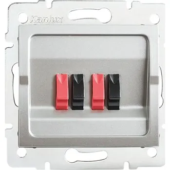 Elektrická zásuvka KANLUX LOGI Reproduktorová zásuvka dvojitá - stříbrná