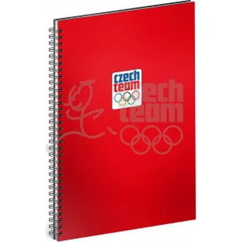 Blok Spirálový blok Český olympijský tým,červený,linkovaný, A4