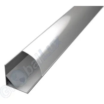 LED lišta LED PROFILES Led profil CORNER 2 s mléčným difuzorem stříbrný