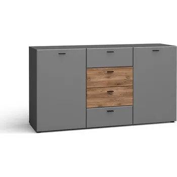 Obývací stěna Komoda MILANES 150 grafit mat / dub flagstaff DOPRODEJ*