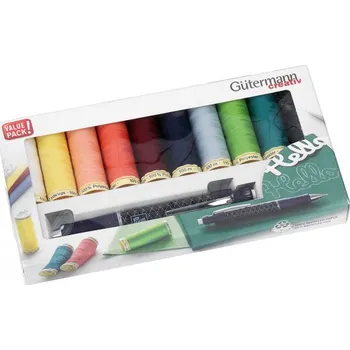 sada nití Gütermann 10ks + křída v tužce