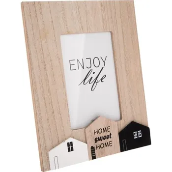 Vánoční dekorace Fotorámeček dřevěný Home sweet home - foto 10 x 15 cm