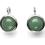 Zlaté náušnice, bílé i žluté zlato , přírodní kámen Avanturin - NK 1452 (avanturin 10 mm)