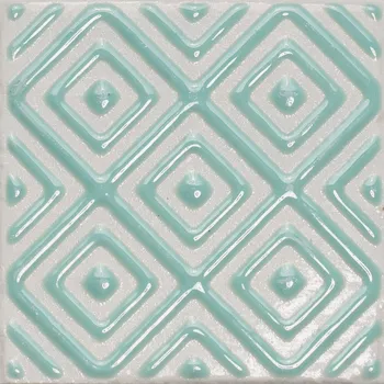 Obklad Clay Pattern Aqua - obkládačka inzerto 10x10 00G1D50