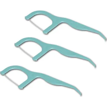 Dentální hygiena Acclean dentální mečík s nití, 3 ks (mint)