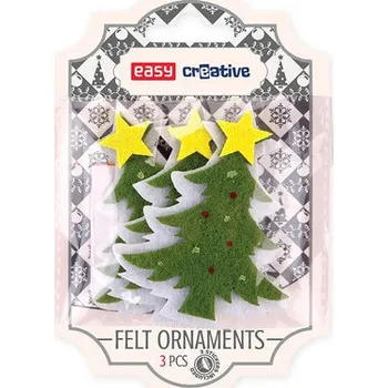 Vánoční dekorace Dekorativní plstěné ozdoby stromek 3ks se samolepkou