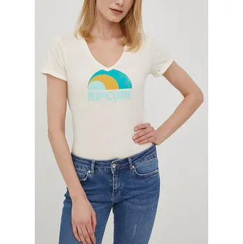 Dámské tričko tričko Rip Curl Surf Revival V Neck - Bone L