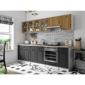 Kuchyňská linka Nábytek PEGAS s.r.o. Kuchyňská linka Gréta 260/260 artisan/grafit MAT