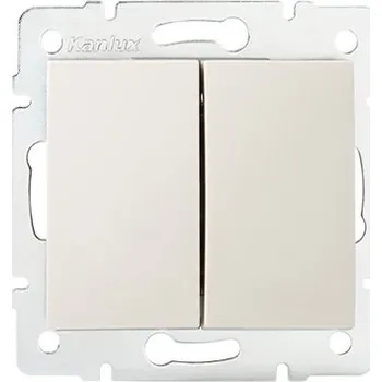 vypínač KANLUX LOGI Schodišťový vypínač dvojitý - 6 + 6 - krémová